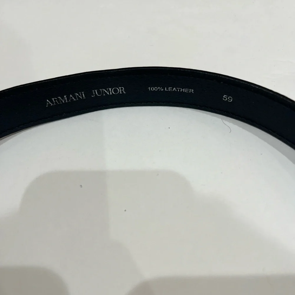 Boys Belt Emporio Armani Belt Armani Junior Black Leather Belt Size 59